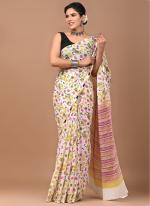 Cotton Multi Colour Casual Wear Printed Saree